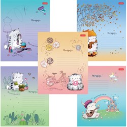 Тетрадь 12 л., HATBER, линия, обложка картон, "Приключения кота Пирожка" (микс в спайке), 067659, 12Т5В2 - фото 10995991