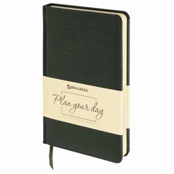 Ежедневник недатированный А5 138х213 мм BRAUBERG "Imperial" под кожу, 160 л., темно-зеленый, 111855 - фото 11000613