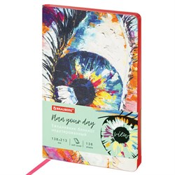 Ежедневник недатированный А5 (138х213 мм), BRAUBERG VISTA, под кожу, гибкий, 136 л., "Eye", 112004 - фото 11001461