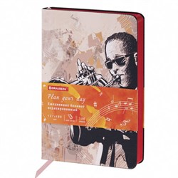 Ежедневник недатированный B6 (127х186 мм), BRAUBERG VISTA, под кожу, гибкий, 136 л., "Jazz", 112119 - фото 11002536