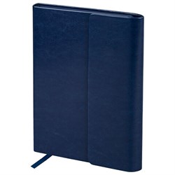 Ежедневник с магнитным клапаном недатированный, под кожу, А5, темно-синий, BRAUBERG "Magnetic X", 113279 - фото 11007196