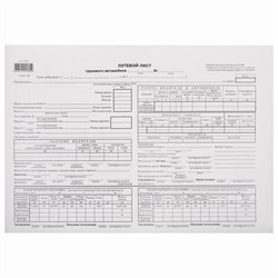 Бланк бухгалтерский типографский "Путевой лист грузового автомобиля с талоном", А4 (198х275 мм), СПАЙКА 100 шт., 130137 - фото 11017849