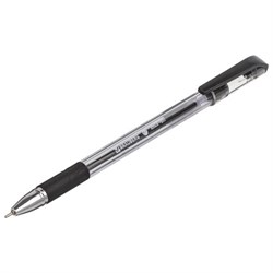 Ручка шариковая масляная с грипом BRAUBERG "Max-Oil", ЧЕРНАЯ, игольчатый узел 0,7 мм, линия письма 0,35 мм, 142142 - фото 11021316