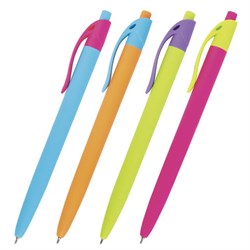 Ручка шариковая масляная автоматическая BRAUBERG "FRUITY RX", СИНЯЯ, soft-touch, узел 0,7 мм, линия письма 0,35 мм, 142656 - фото 11022232