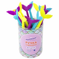 Ручка фигурная шариковая ЮНЛАНДИЯ "Русалка", мягкий силиконовый корпус, ассорти, СИНЯЯ, пишущий узел 0,7 мм, 143777 - фото 11028025