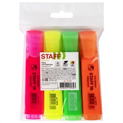 Набор текстовыделителей STAFF "EVERYDAY" HL-243, 4 шт., АССОРТИ, линия 1-5 мм, 151243 - фото 11030749
