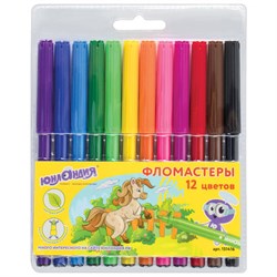 Фломастеры ЮНЛАНДИЯ 12 цветов, "УРОКИ РИСОВАНИЯ", вентилируемый колпачок, ПВХ, 151416 - фото 11031152