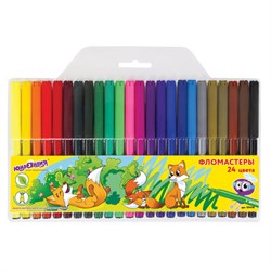 Фломастеры ЮНЛАНДИЯ 24 цвета, "УРОКИ РИСОВАНИЯ", вентилируемый колпачок, ПВХ, 151418 - фото 11031165