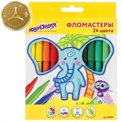 Фломастеры ЮНЛАНДИЯ 24 цвета, "ЭКЗОТИКА", вентилируемый колпачок, картон, 151423 - фото 11031204