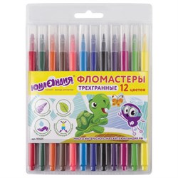 Фломастеры ЮНЛАНДИЯ 12 цветов, "ЗООПАРК", трехгранные, вентилируемый колпачок, 151425 - фото 11031218