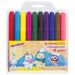 Фломастеры ЮНЛАНДИЯ 10 цветов, "ЮНЛАНДИК В АРКТИКЕ", утолщенные, ударопрочный наконечник, ПВХ, 151429 - фото 11031242