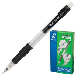 Карандаш механический 0,5 мм, PILOT H-185 "Super Grip", ластик, резиновый грип, корпус черный, H-185-SL, Н-185 - фото 11037390