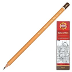 Карандаш чернографитный KOH-I-NOOR 1500, 1 шт., 7B, корпус желтый, заточенный, 150007B01170RU - фото 11038297