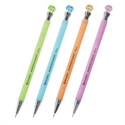 Карандаш механический 0,5 мм, BRAUBERG "Diamond", корпус ассорти, хромированные детали, 181416 - фото 11039090