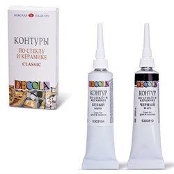 Контуры для работ по стеклу и керамике "Декола", НАБОР 3 цвета, туба по 18 мл, Невская Палитра, 5341375 - фото 11041896