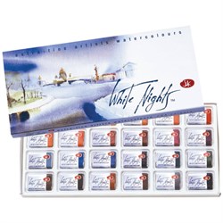 Краски акварельные художественные "Белые ночи", 24 цвета, кювета 2,5 мл, картонная коробка, Невская Палитра, 1941061 - фото 11042415