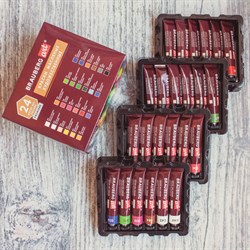 Краски масляные художественные BRAUBERG ART PREMIERE, 24 цв. по 22 мл, в тубах, 191460 - фото 11044014