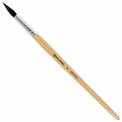 Кисть BRAUBERG, белка, круглая, № 6, 200183 - фото 11045674