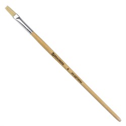 Кисть BRAUBERG, щетина, плоская, № 6, 200201 - фото 11045770