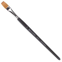 Кисть художественная профессиональная BRAUBERG ART CLASSIC, синтетика мягкая под колонок, плоская, № 12, короткая ручка, 200701 - фото 11046352