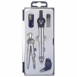 Готовальня BRAUBERG "Student Oxford", 5 предметов циркуль + кронциркуль, держатель, грифель, точилка, 210338 - фото 11047772