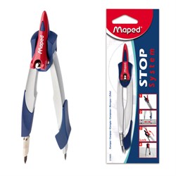 Циркуль MAPED (Франция) "Stop System", 130 мм, металлический, грифель 2 мм, блистер, 019600 - фото 11047879