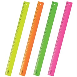Линейка пластиковая 50 см, "Neon", неоновая, ассорти, ЛН-31443 - фото 11048010