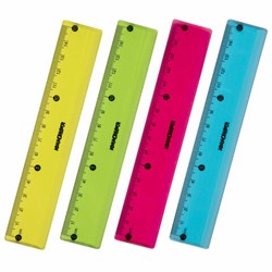 Линейка пластиковая 15 см ЮНЛАНДИЯ "Color", тонированная, ассорти, 210752 - фото 11048762