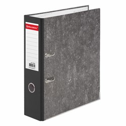 Папка-регистратор BRAUBERG, фактура стандарт, с мраморным покрытием, 75 мм, черный корешок, 220987 - фото 11049454