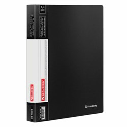 Папка 60 вкладышей BRAUBERG стандарт, черная, 0,8 мм, 221606 - фото 11050236