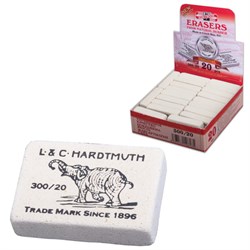 Ластик KOH-I-NOOR "Слон" 300/20, 45х32х12 мм, белый, прямоугольный, натуральный каучук, 0300020024KDRU - фото 11053256