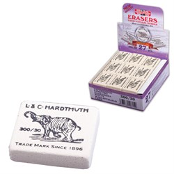 Ластик KOH-I-NOOR "Слон" 300/30, 35,5х28,5х10 мм, белый, прямоугольный, натуральный каучук, 0300030029KDRU - фото 11053258