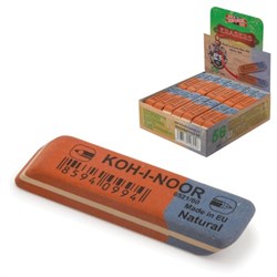 Ластик KOH-I-NOOR 6521/60, 57x14x8 мм, красно-синий, прямоугольный, скошенные края, натуральный каучук, 6521060010KDRU - фото 11055175