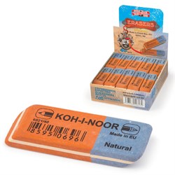Ластик KOH-I-NOOR 6521/40, 57x19,5x8 мм, красно-синий, прямоугольный, скошенные края, натуральный каучук, 6521040021KDRU - фото 11055179
