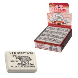 Ластик KOH-I-NOOR "Слон" 300/80, 26x18,5x8 мм, белый, прямоугольный, натуральный каучук, 0300080019KDRU - фото 11055181