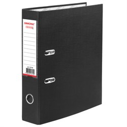 Папка-регистратор ОФИСМАГ с арочным механизмом, покрытие из ПВХ, 75 мм, черная, 225748 - фото 11056060