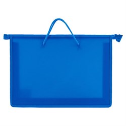 Папка на молнии с ручками ПИФАГОР, А4, 1 отделение, пластик, 55 мм, синяя, 228235 - фото 11061746