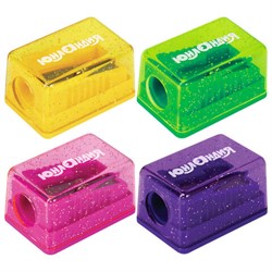 Точилка ЮНЛАНДИЯ "Космо Мини", с контейнером, пластиковая, корпус ассорти, 228459 - фото 11062618