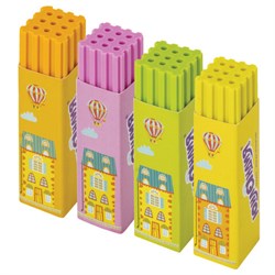 Ластик ЮНЛАНДИЯ "Башенки", 64х15х15 мм, цвет ассорти, картонный держатель, 228719 - фото 11064225