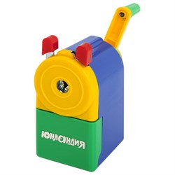 Точилка механическая ЮНЛАНДИЯ "Светофор", металлический механизм, корпус голубой, 228766 - фото 11064645