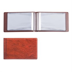 Визитница однорядная на 28 визитных, дисконтных или кредитных карт, коричневая, 2054-104 - фото 11072502