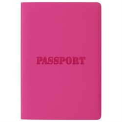 Обложка для паспорта, мягкий полиуретан, "PASSPORT", розовая, STAFF, 237605 - фото 11078636