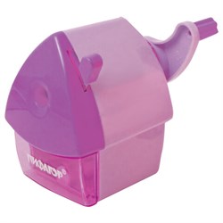 Точилка механическая ПИФАГОР "Домик гнома", металлический механизм, корпус розовый, 270424 - фото 11082685