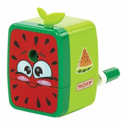 Точилка механическая ПИФАГОР "Арбуз", корпус зелёный/красный, 270427 - фото 11082715