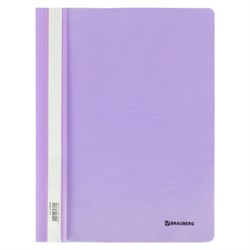 Скоросшиватель пластиковый BRAUBERG "Pastel" А4, 130/180 мкм, лиловый, 270456 - фото 11082877