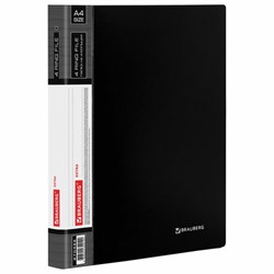 Папка на 4 кольцах, ширина 25 мм, BRAUBERG EXTRA, до 170 листов, ЧЕРНАЯ, 0,7 мм, 270482 - фото 11083096