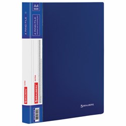Папка на 4 кольцах, ширина 25 мм, BRAUBERG EXTRA, до 170 листов, СИНЯЯ, 0,7 мм, 270483 - фото 11083104