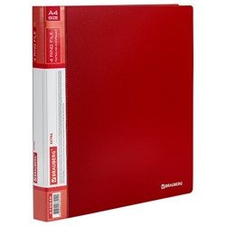 Папка на 4 кольцах, ширина 25 мм, BRAUBERG EXTRA, до 170 листов, КРАСНАЯ, 0,7 мм, 270545 - фото 11083135