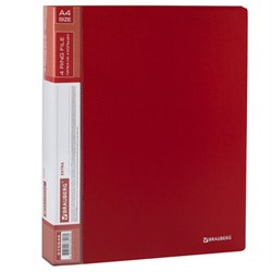 Папка на 4 кольцах, ширина 40 мм, BRAUBERG EXTRA, до 300 листов, КРАСНАЯ, 0,8 мм, 270549 - фото 11083167