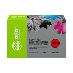 Картридж струйный CACTUS (CS-PFI120M) для Canon imagePROGRAF TM-200/TM-205/TM-300, пурпурный, 130 мл - фото 11090665